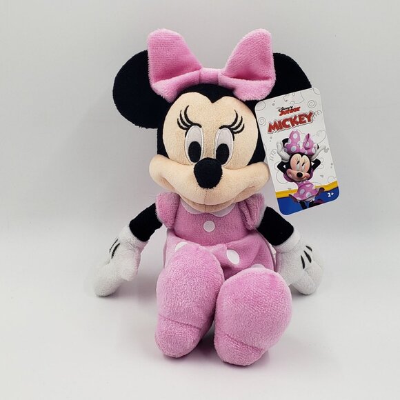 Minnie Mouse Disney Junior Plush Beanbag Doll Pink 11" Stuffed Toy Authentic NEW - Picture 2 of 8